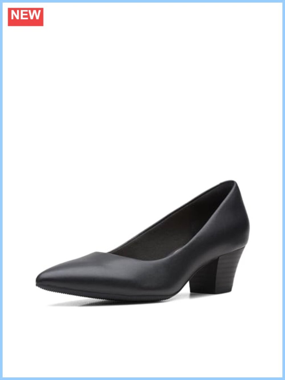Women's Court Shoes Black Leather Heels Pumps 50mm